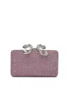 Self-portrait Crystal Box Clutch In Pink