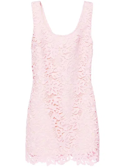 Self-portrait Guipure-lace Sleeveless Minidress In Multicolor