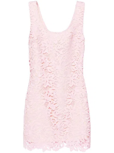 SELF-PORTRAIT SELF-PORTRAIT PINK FLORAL LACE MINI DRESS CLOTHING