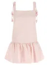 Self-portrait Womens Self Portrait Flower-embellished Woven Mini Dress In Pink