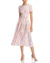 Self-portrait Pink Lace Embellished Midi Dress In Pink