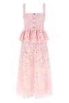 Self-portrait Womens Pink Peplum Sleeveless Lace Midi Dress