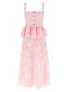 Self-portrait Womens Pink Peplum Sleeveless Lace Midi Dress