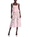 Self-portrait Womens Pink Peplum Sleeveless Lace Midi Dress