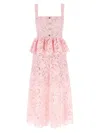 Self-portrait Peplum Midi Dress In Pink
