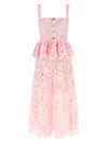 Self-portrait Pink Lace Peplum Midi Dress In Pink