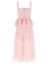 Self-portrait Womens Pink Peplum Sleeveless Lace Midi Dress