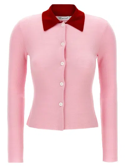 SELF-PORTRAIT SELF-PORTRAIT 'PINK MERINO WOOL' CARDIGAN