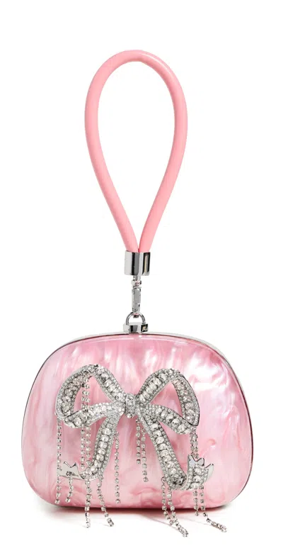 Self-portrait Pink Pearl Top Handle Clutch Bag Pink