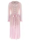 Self-portrait Pink Pleated Georgette Midi Dresses Pink In Pink