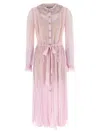Self-portrait Pink Pleated Georgette Midi Dresses In Pink