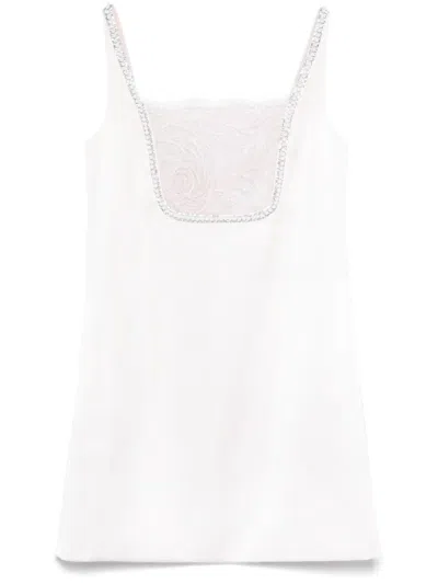 Self-portrait Pink Satin Bow Mini Dress Clothing In Multi