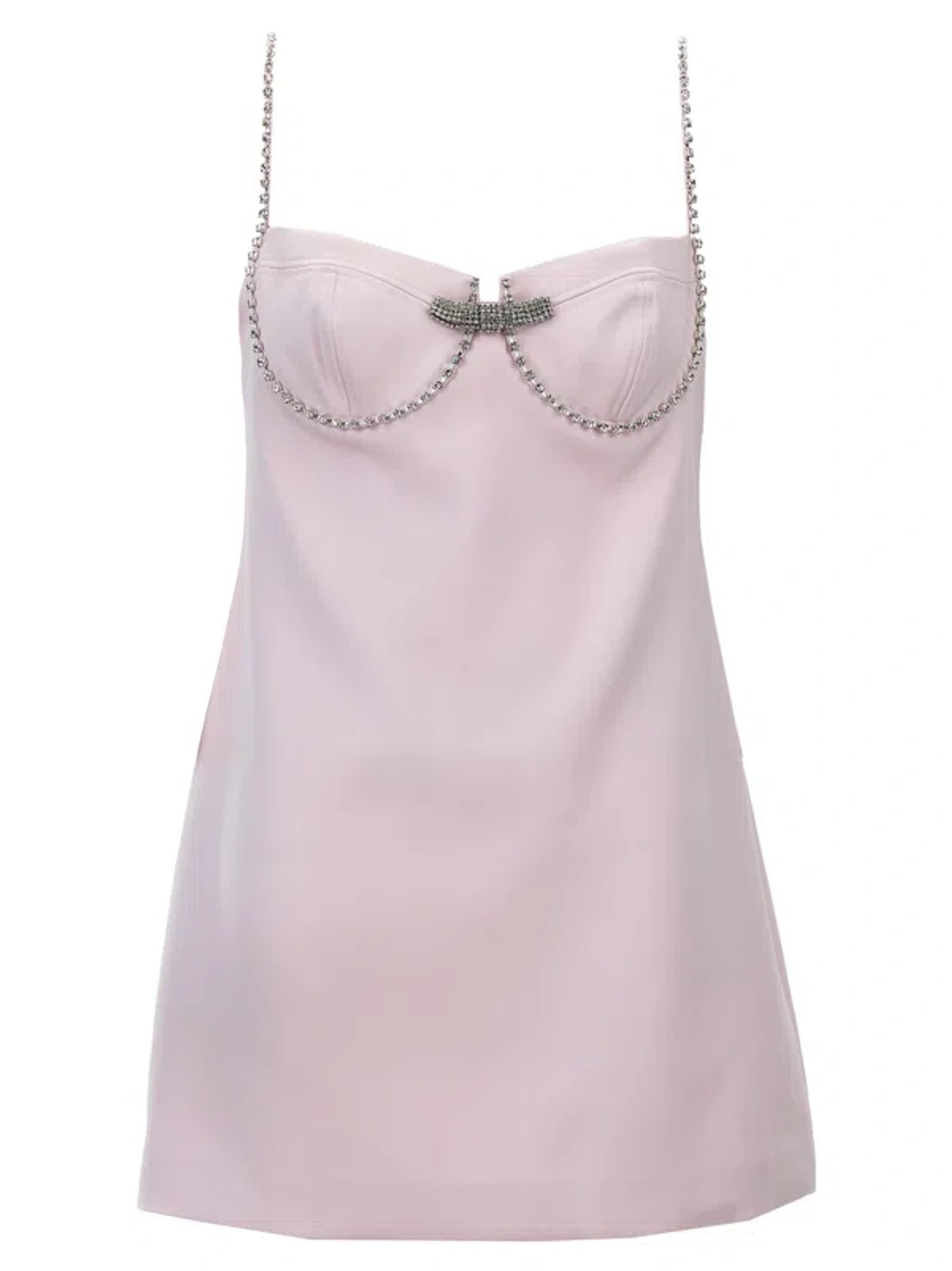 Self-portrait Pink Satin Diamante Mini Dress Pink | ModeSens