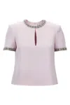 Self-portrait 'satin Top With Crystals Embellishments