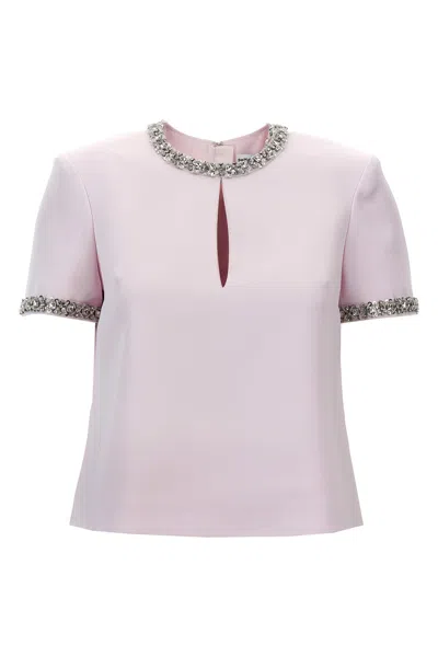 SELF-PORTRAIT SELF PORTRAIT 'PINK SATIN EMBELLISHED' TOP
