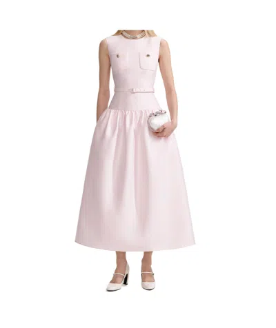 Self-portrait Taffeta Midi Dress In Pink