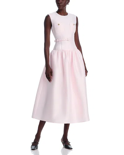 SELF-PORTRAIT SELF-PORTRAIT PINK TAFFETA MIDI DRESS