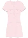 Self-portrait Pink Textured Knit Mini Dress