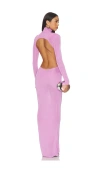 Self-portrait Pink Viscose Knit Maxi Dress In Pink
