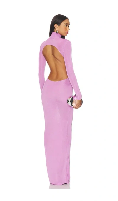 Self-portrait Pink Viscose Knit Maxi Dress