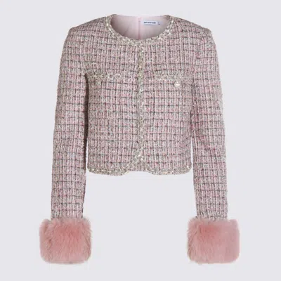 SELF-PORTRAIT PINK WOOL CASUAL JACKET