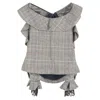 Self-portrait Plaid Frill Off-shoulder Blouse In Grey Wool In Grey