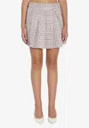 Self-portrait Pleated Bouclé Mini Skirt In Gray