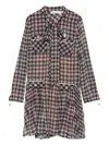 Self-portrait Pleated Checked Dress In Brown
