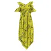 Self-portrait Pleated Floral-print Midi Dress In Yellow Polyester In Yellow