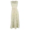 Self-portrait Pleated Jacquard Maxi Dress In Yellow Polyester In Gold