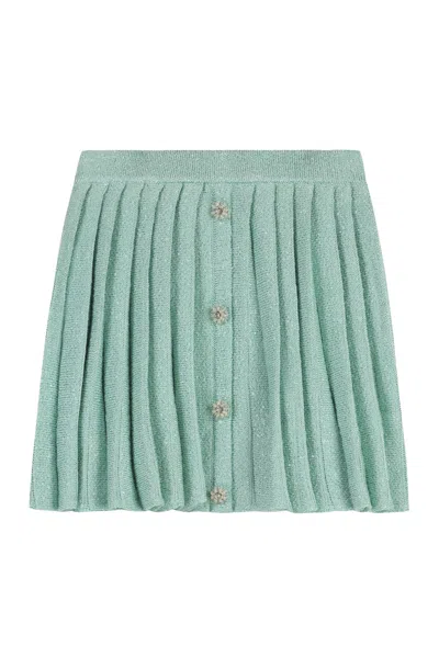 Self-portrait Pleated Knit Skirt