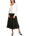 Self-portrait Pleated Midi Dress In White