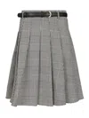 Self-portrait Prince Of Wales Pleated Midi Skirt In Gray