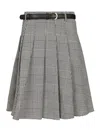 Self-portrait Prince Of Wales Pleated Midi Skirt In Gray