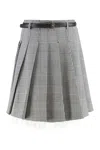 Self-portrait Prince Of Wales Check Pleated Midi Skirt In Gray
