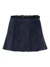 Self-portrait Pleated Mini Skirt In Blue