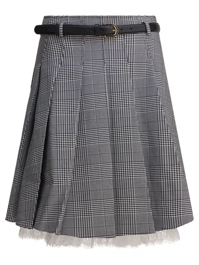 Self-portrait Self Portrait Pleated Miniskirt In Gray