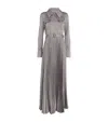 Self-portrait Pleated Shirt Maxi Dress In Gray