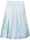 Self-portrait Satin Midi Skirt In 蓝色