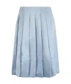 Self-portrait Satin Midi Skirt In Blue