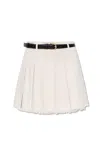 Self-portrait Twill Pleated Mini Skirt In Multi