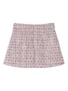 Self-portrait Self Portrait Girls Pleated Boucle Skirt In Pink