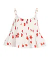 Self-portrait Plissé Floral Peplum Top In White