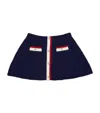 Self-portrait Pointelle-knit Embellished Skirt In Navy