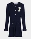 Self-portrait Pointelle Knit Flower Mini Dress