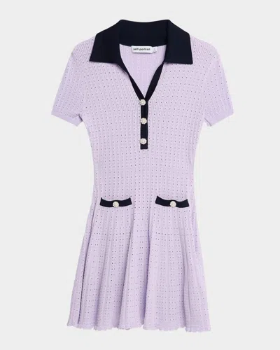 Self-portrait Pointelle Knit Mini Dress