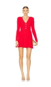Self-portrait Pointelle Knitted Mini Dress In Red In 레드