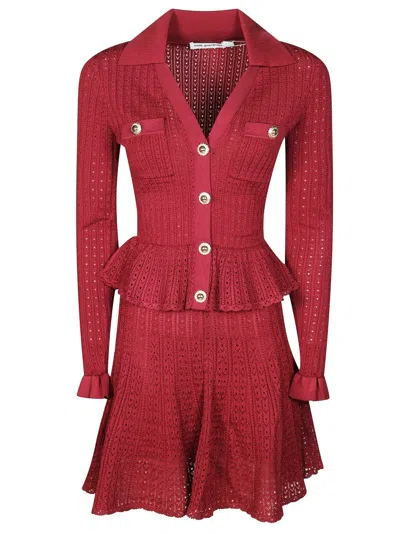SELF-PORTRAIT POINTELLE KNIT MINI DRESS