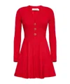 Self-portrait Pointelle Knitted Mini Dress In Red In Red