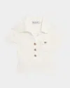 Self-portrait Viscose Blend Pointelle Knit Top In White